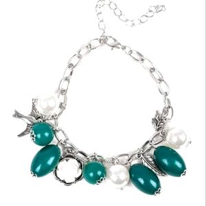 Olive green charm bracelet